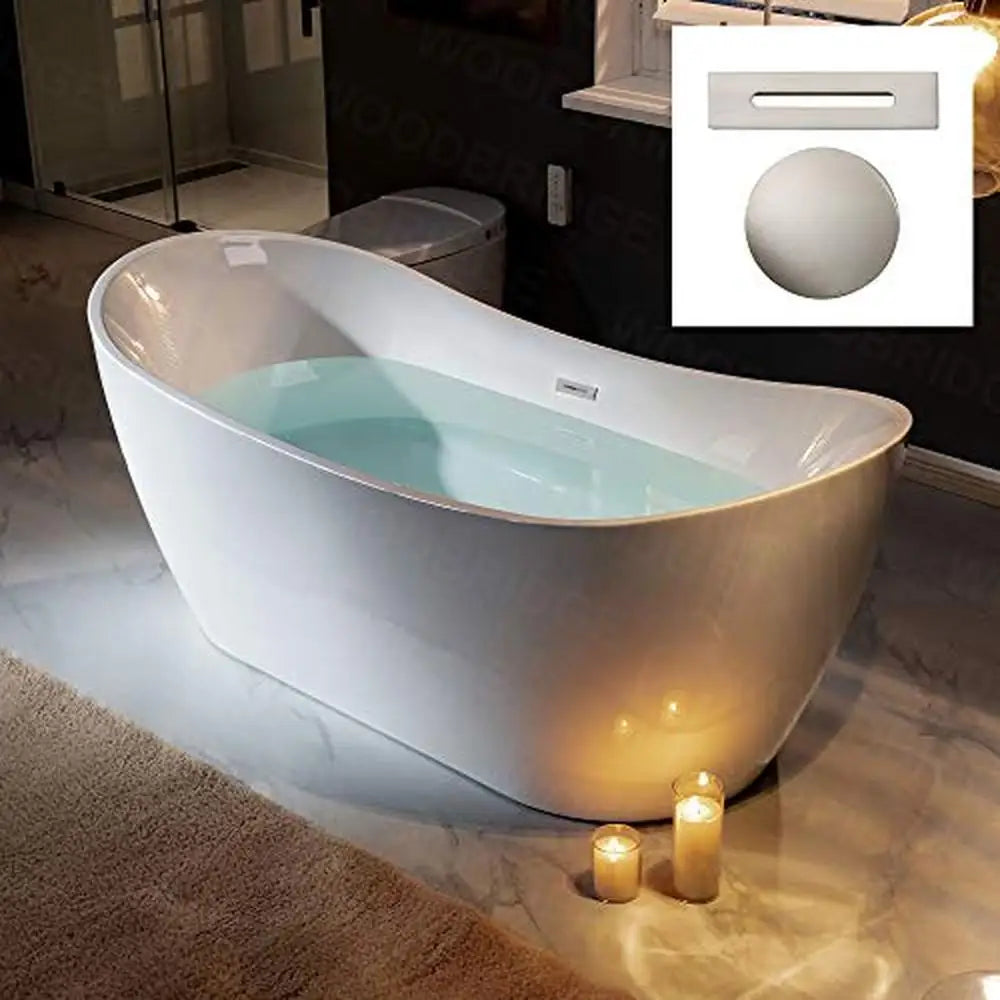 71" Modern Freestanding Acrylic Bathtub
