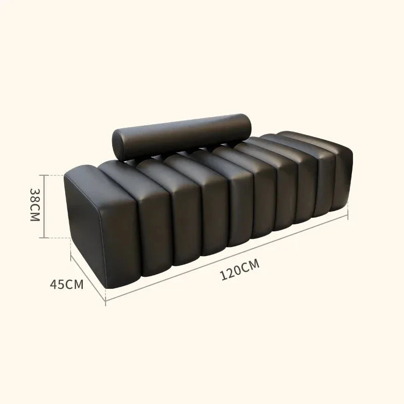 Modern Minimalist Sculptural Ottoman - black 3.9'