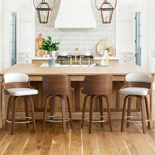 Mid-Century Modern 26” Swivel Bar Stools - 4