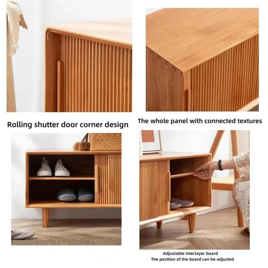 Solid Wood Shoe Storage Bench