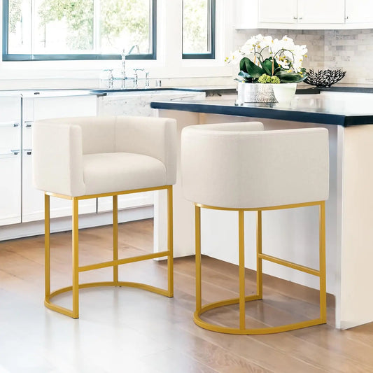 27” Modern Counter Height Bar Stools - gold legs