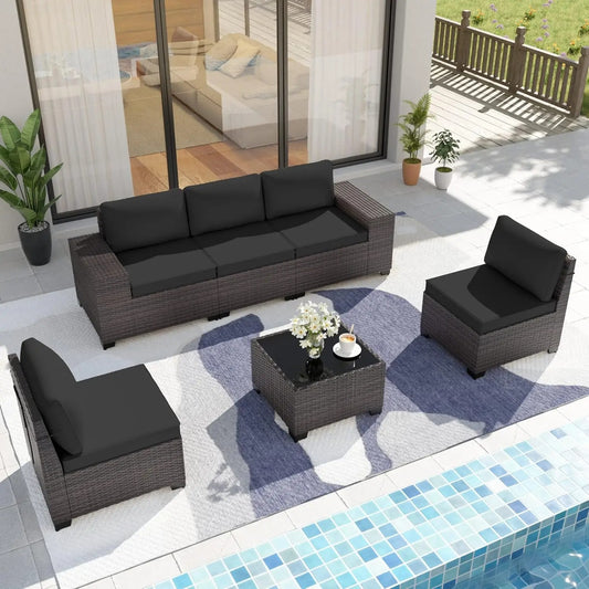 8pcs Wicker Sectional Patio Furniture Set