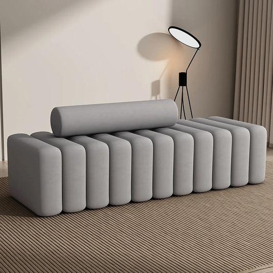 Modern Minimalist Sculptural Ottoman - grey