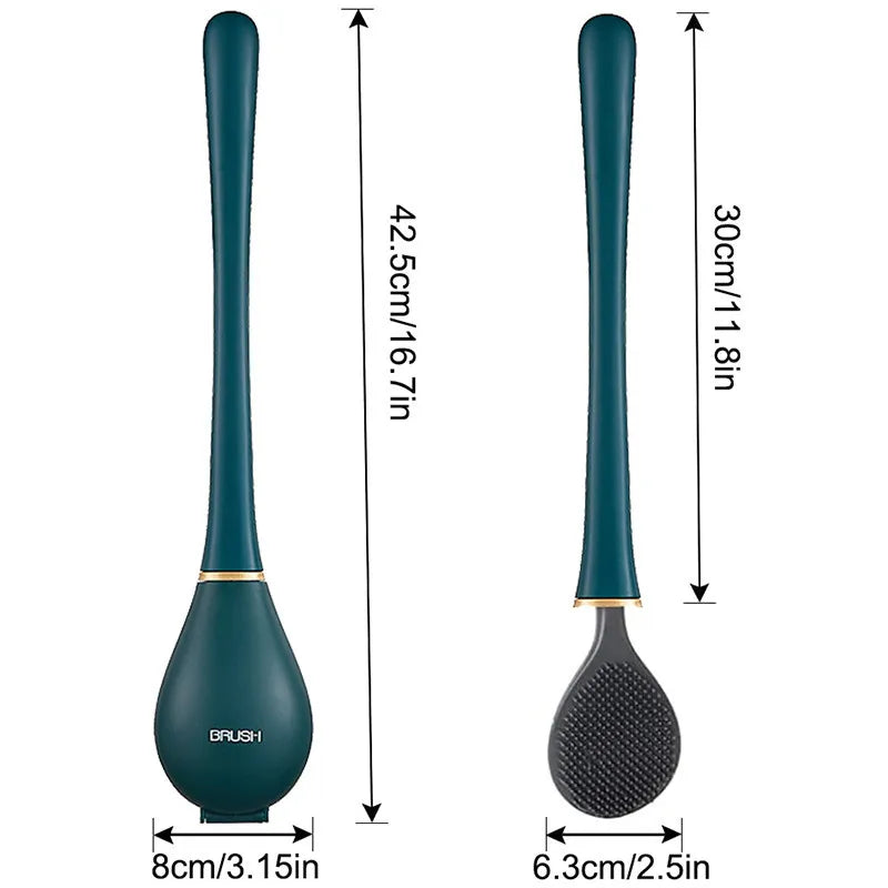 Wall-Mounted Silicone Toilet Brushes With Holder Set - KozyTrends