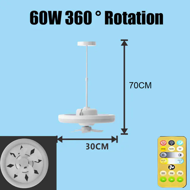 LED Swing Head Fan Light - KozyTrends