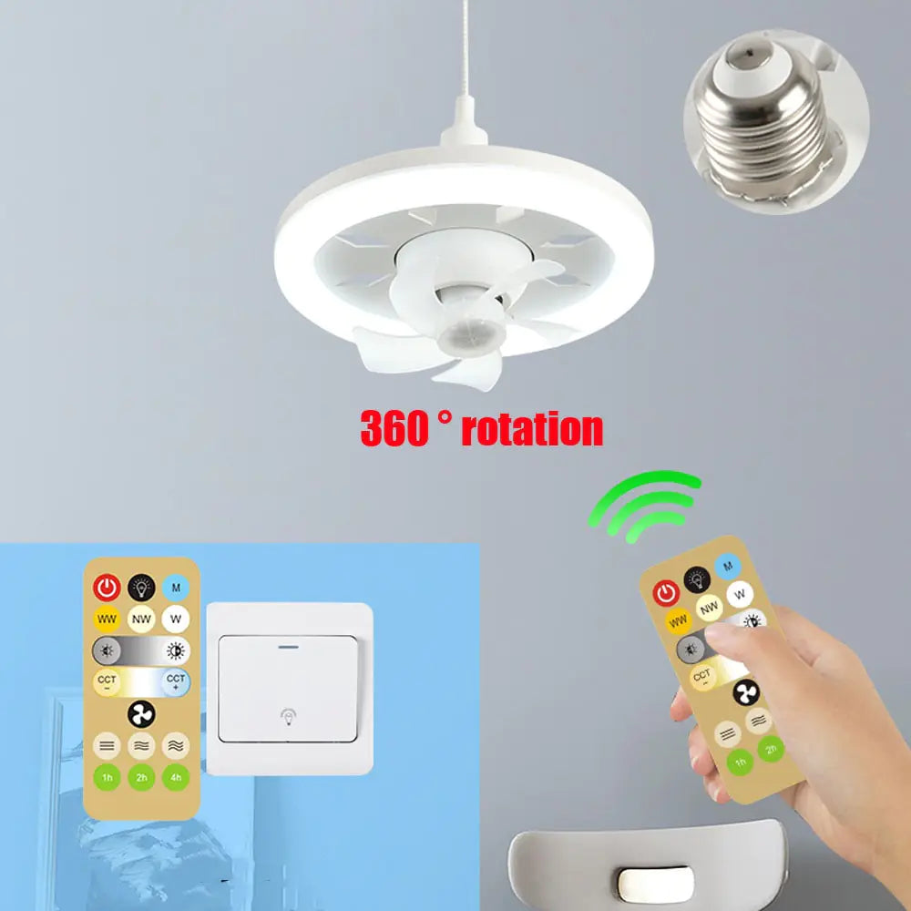 LED Swing Head Fan Light - KozyTrends