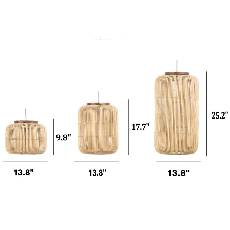 Handwoven Wabi-Sabi Rattan Pendant Light