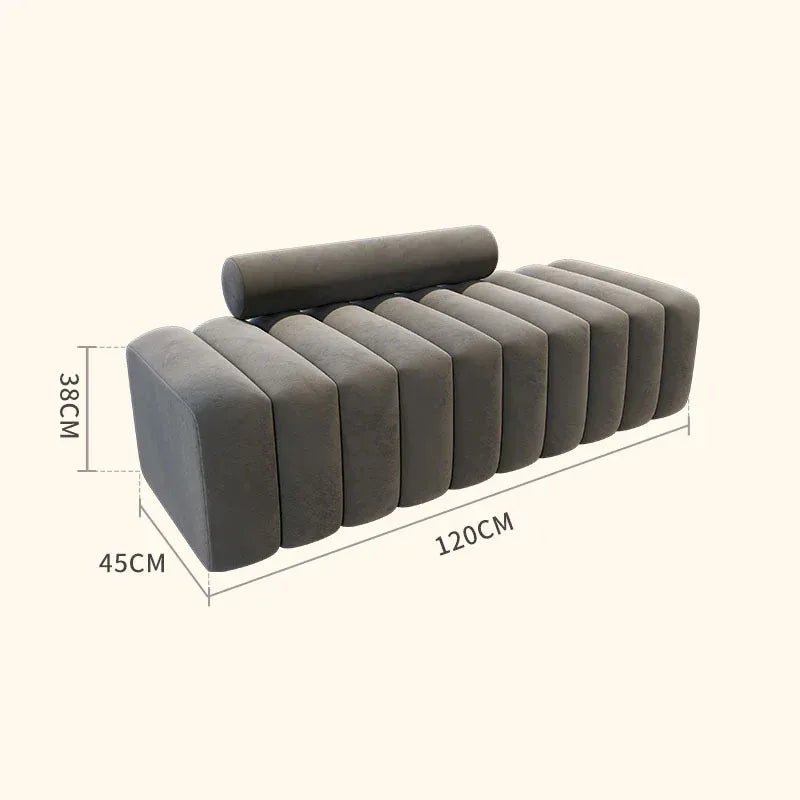 Modern Minimalist Sculptural Ottoman - Gray 3.9'