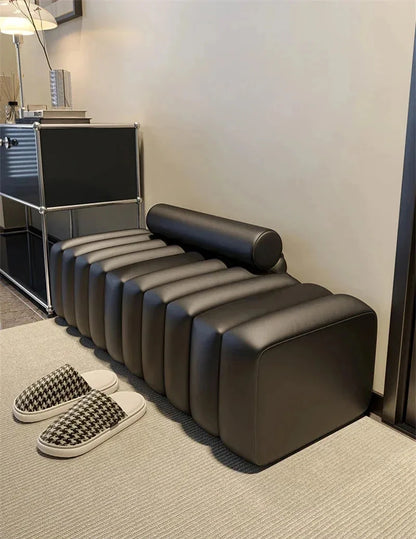 Modern Minimalist Sculptural Ottoman - black