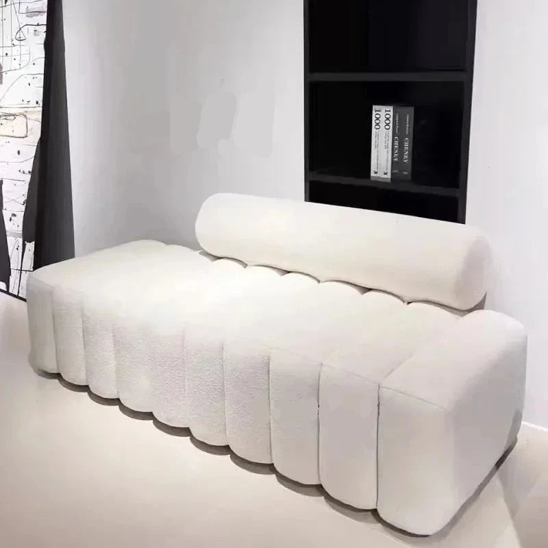 Modern Minimalist Sculptural Ottoman - white