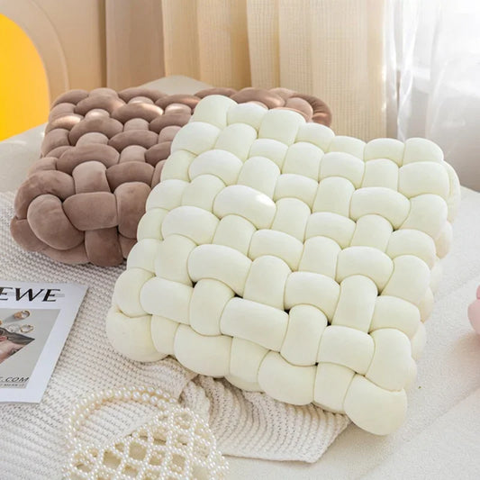Decorative Hand-Made Knotted Square Plush Pillows - KozyTrends