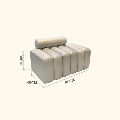 Modern Minimalist Sculptural Ottoman =. white 2.6'