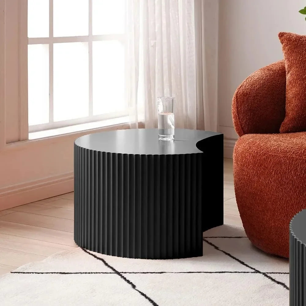 Modern Round Nesting Coffee Table Set - one table view