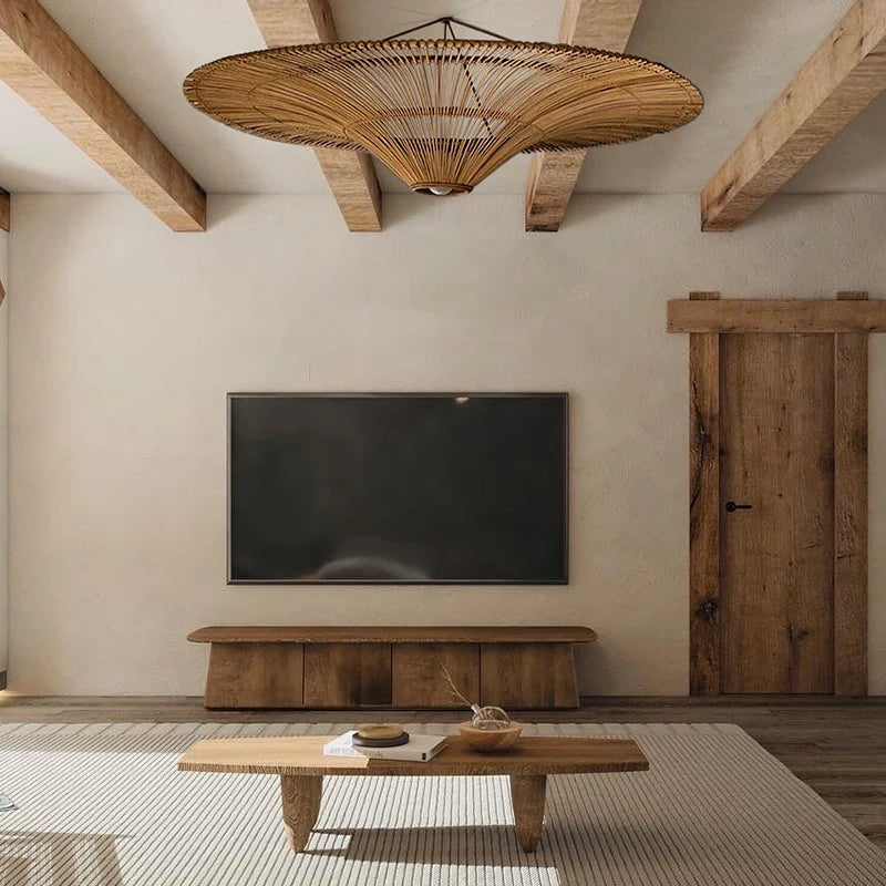 Handwoven Rattan Ceiling Light