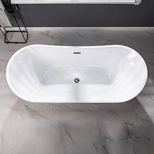 71" Modern Freestanding Acrylic Bathtub - inside view