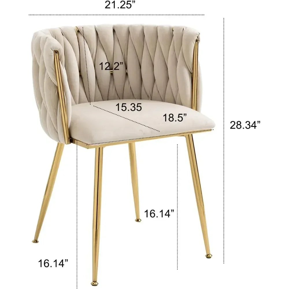 Modern Velvet Tufted Dining Chairs - measurements