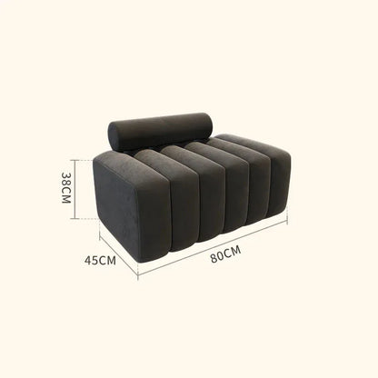 Modern Minimalist Sculptural Ottoman - Gray 2.6'
