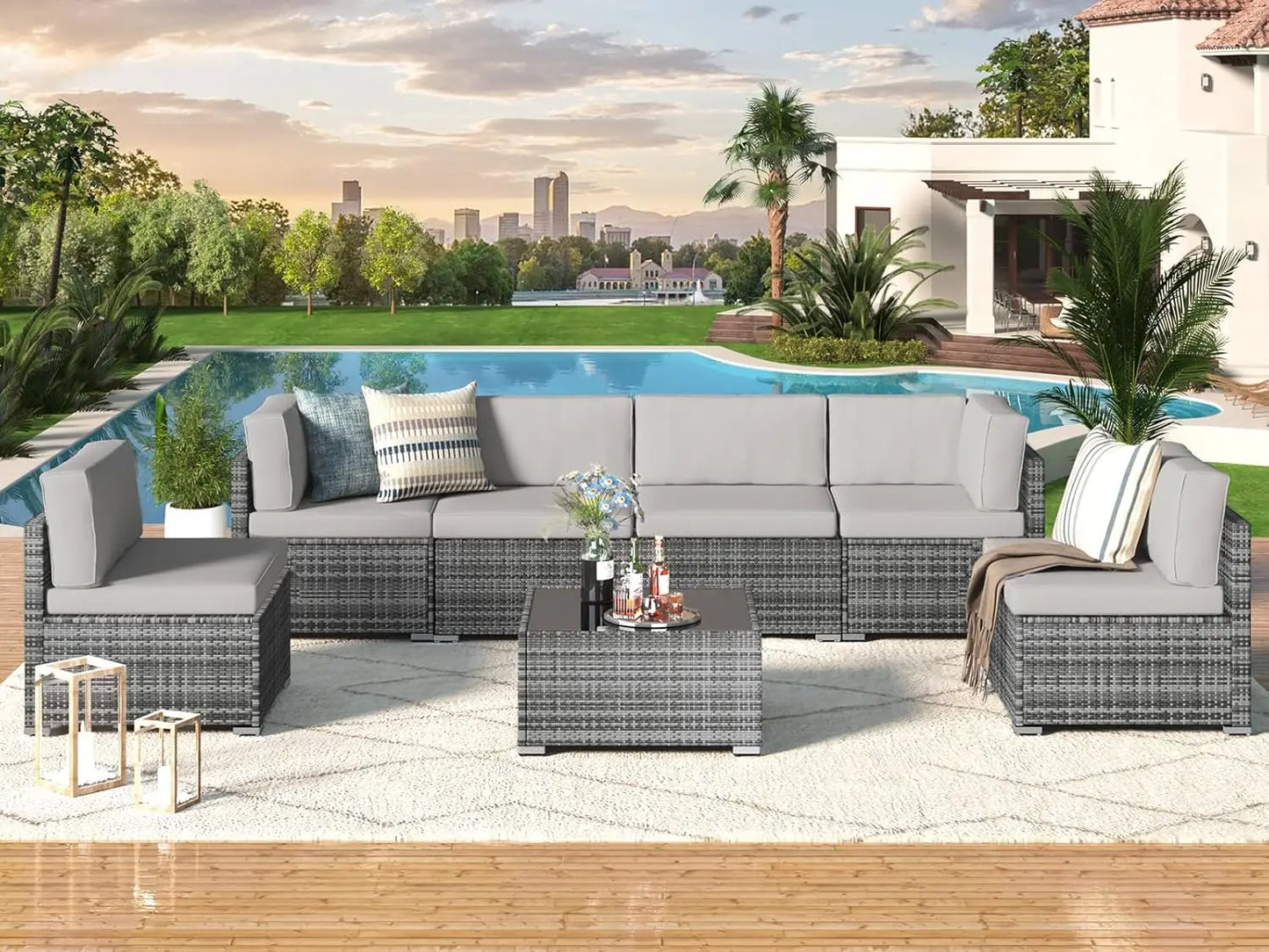 7pcs Outdoor Patio Furniture Set - KozyTrends