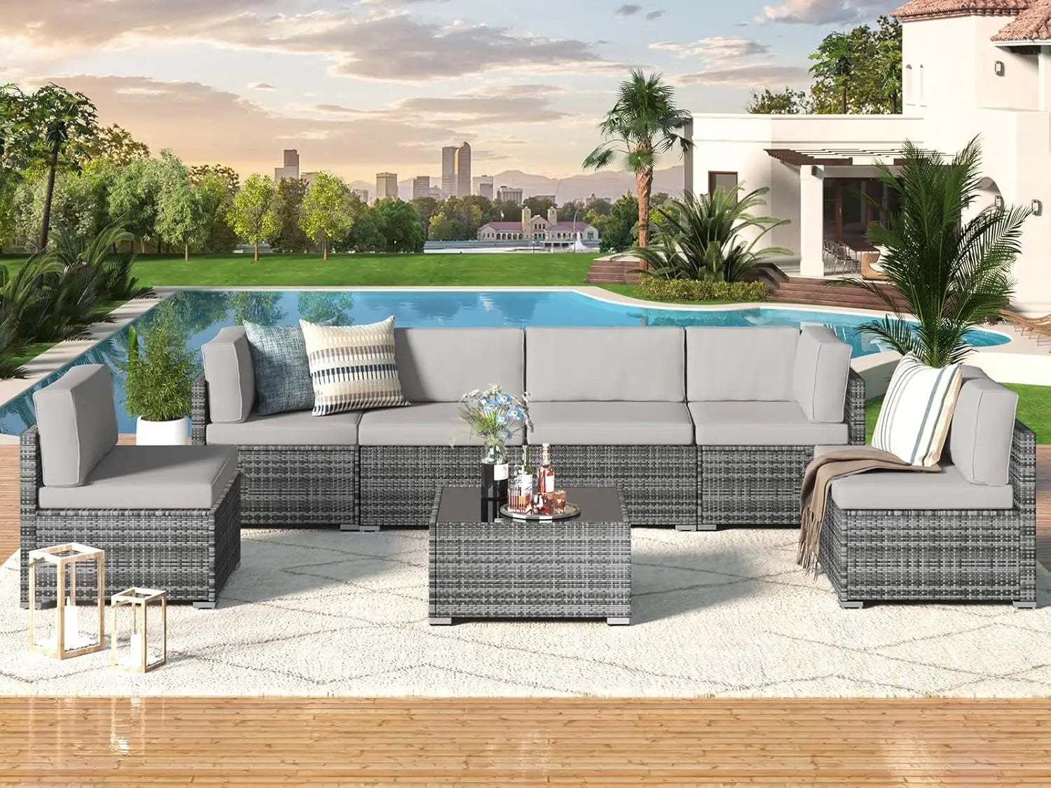 7pcs Outdoor Patio Furniture Set - KozyTrends