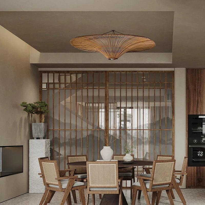 Handwoven Rattan Ceiling Light