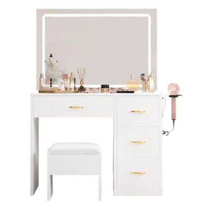 Makeup Vanity Desk with LED Mirror