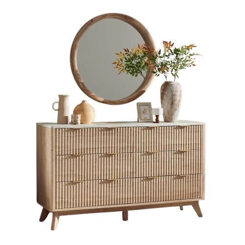 Modern Fluted 6-Drawer Dresser- main photo