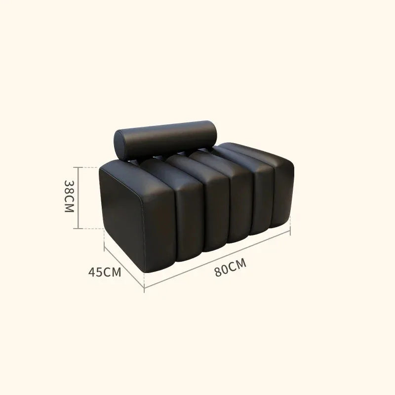 Modern Minimalist Sculptural Ottoman - black  2.6'