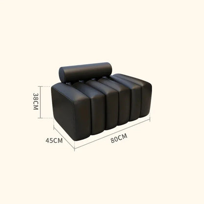 Modern Minimalist Sculptural Ottoman - black  2.6'