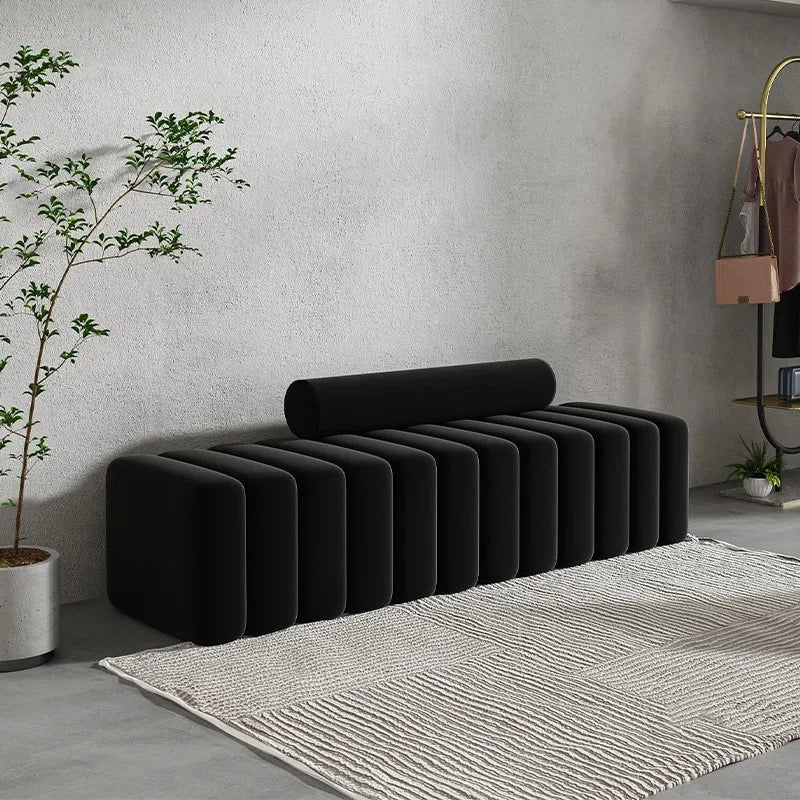 Modern Minimalist Sculptural Ottoman - Black