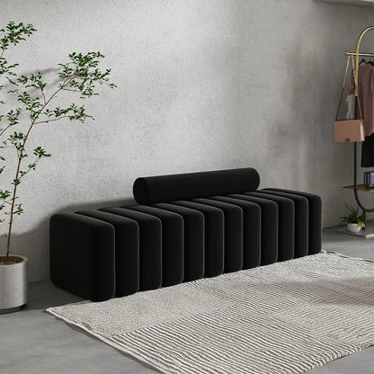 Modern Minimalist Sculptural Ottoman - Black