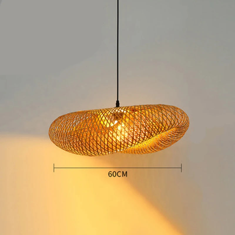 Handwoven Bamboo Pendant Light - 60cm