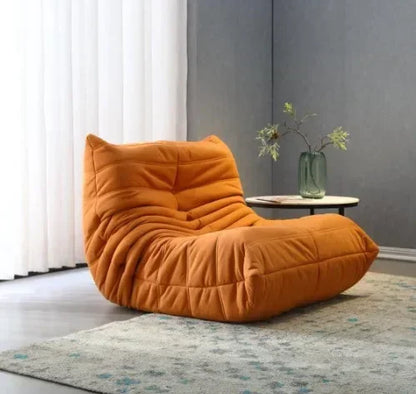 Luxury Velvet Floor Lounge Chair - orange