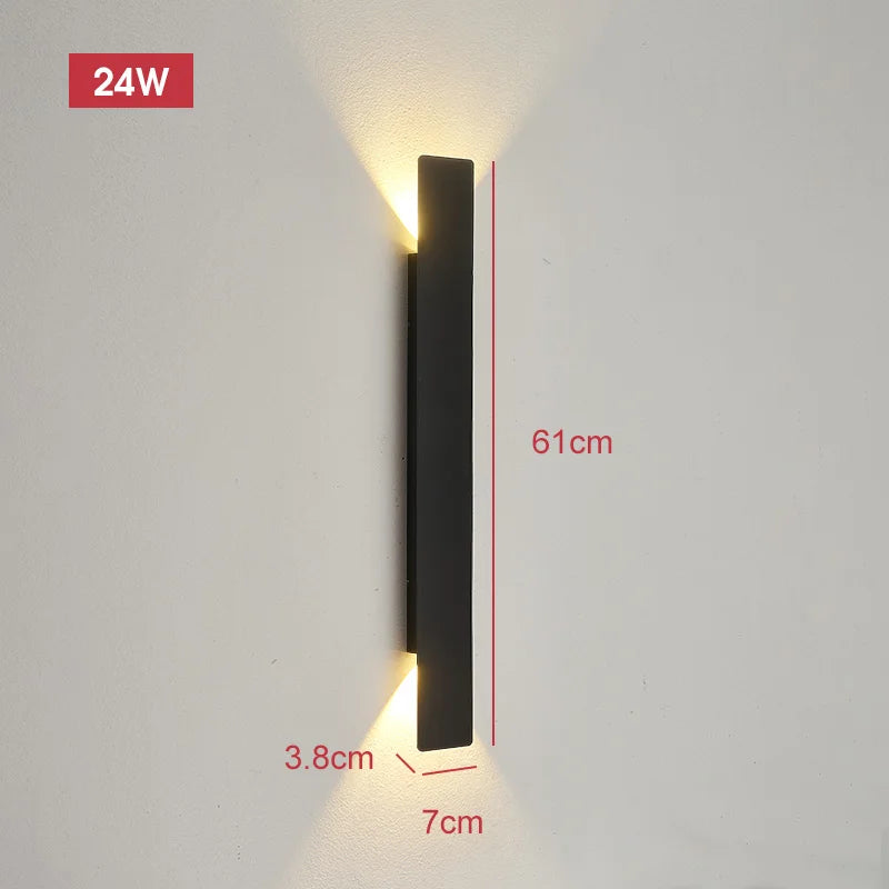 Outdoor Waterproof LED Wall Lamp - large black