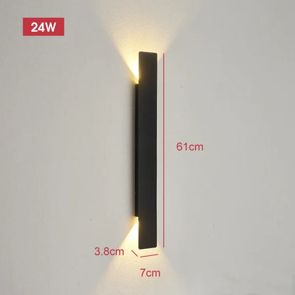 Outdoor Waterproof LED Wall Lamp - large black