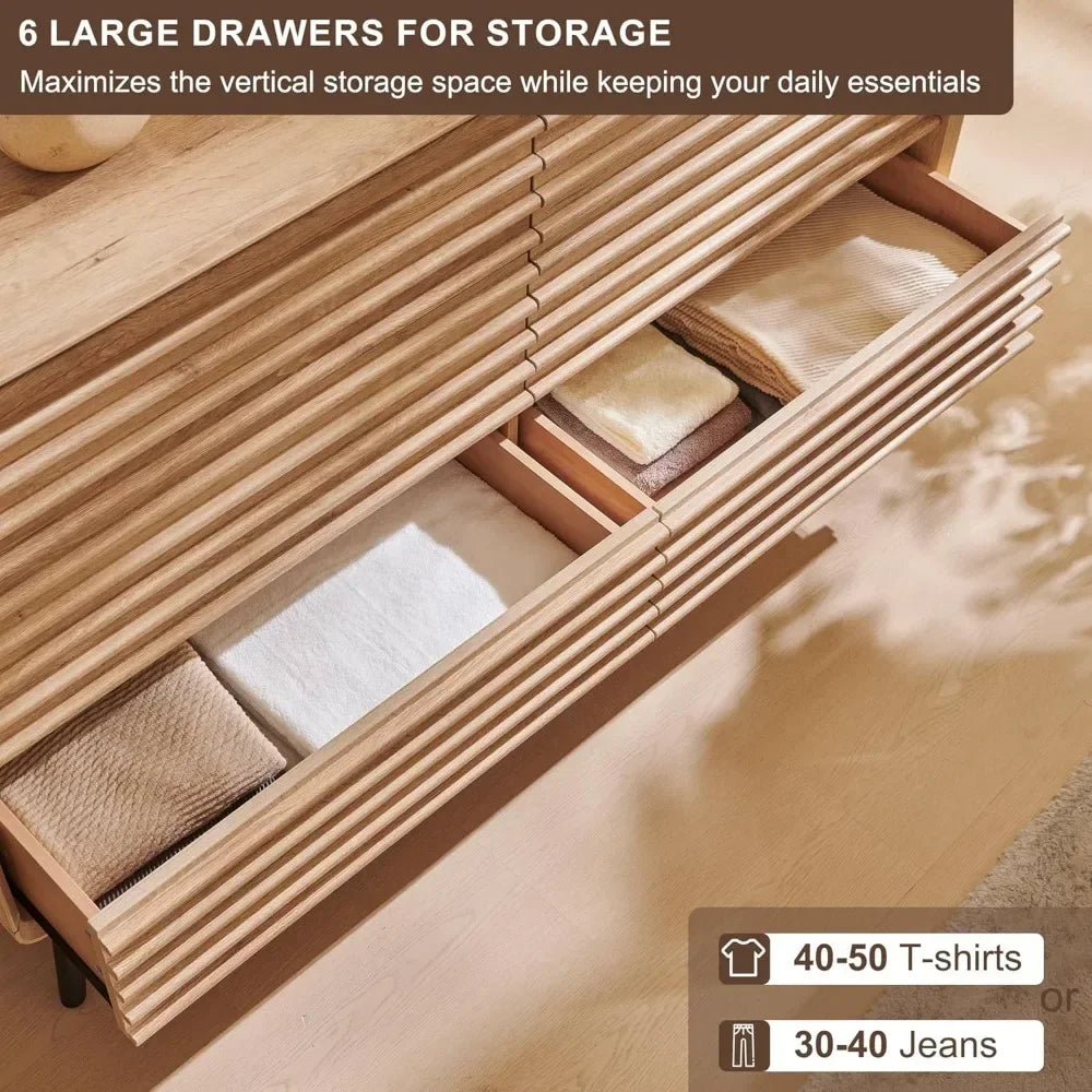 Mid-Century Modern 6-Drawer Dresser - drawer photo