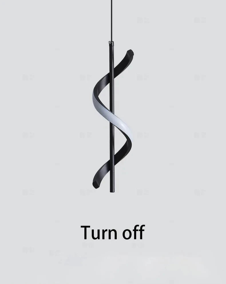 Modern Spiral LED Pendant Light - off