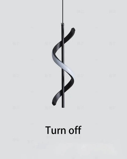 Modern Spiral LED Pendant Light - off