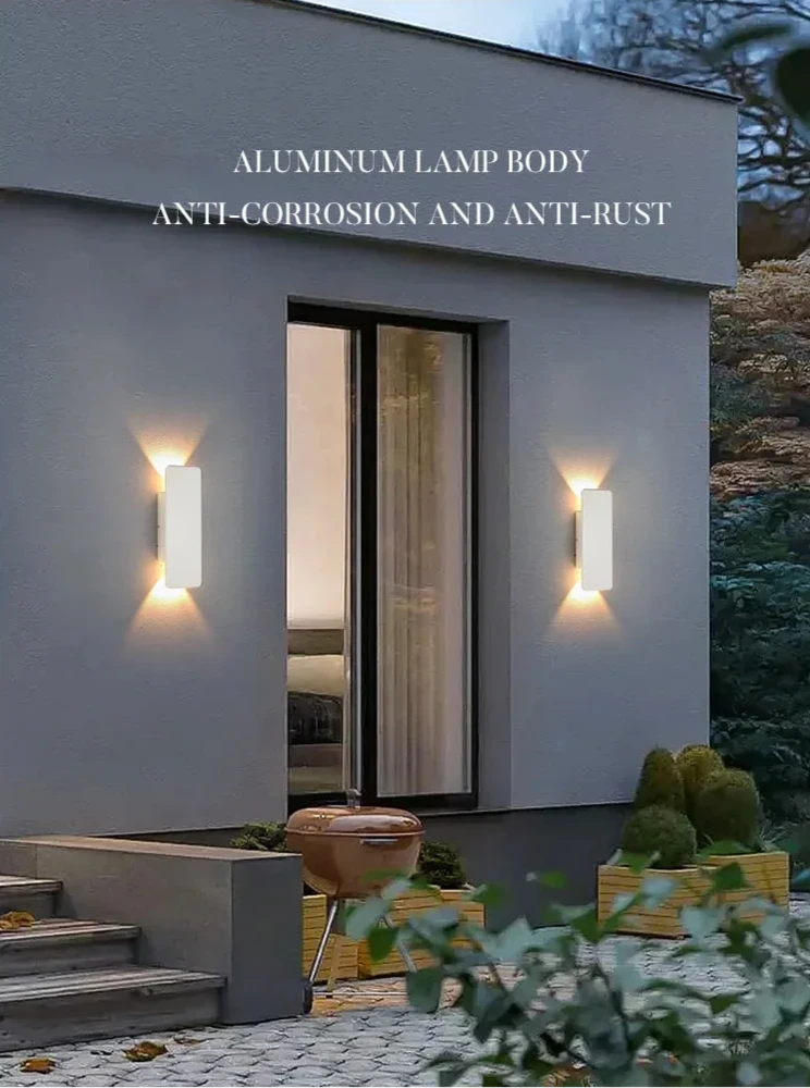 Outdoor Waterproof LED Wall Lamp - white