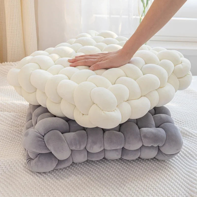 Decorative Hand-Made Knotted Square Plush Pillows - KozyTrends