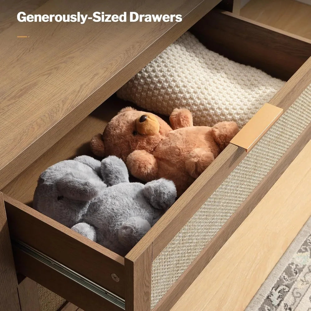 Boho Rattan 6-Drawer Dresser- drawer photo