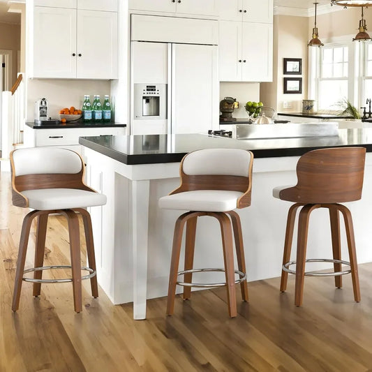 Mid-Century Modern 26” Swivel Bar Stools