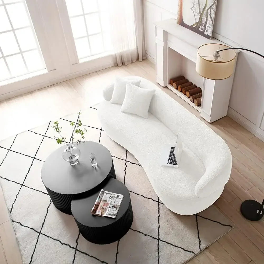 Modern Round Nesting Coffee Table Set - upper view