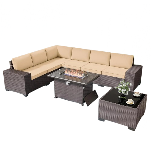8pcs Wicker Sectional Patio Furniture Set - KozyTrends
