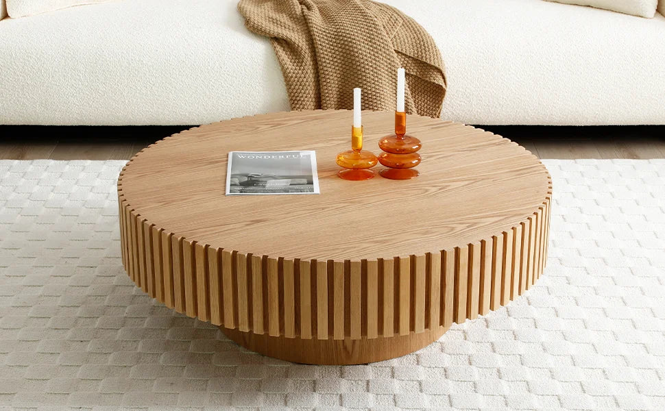 31.5” Modern Round Coffee Table- beige