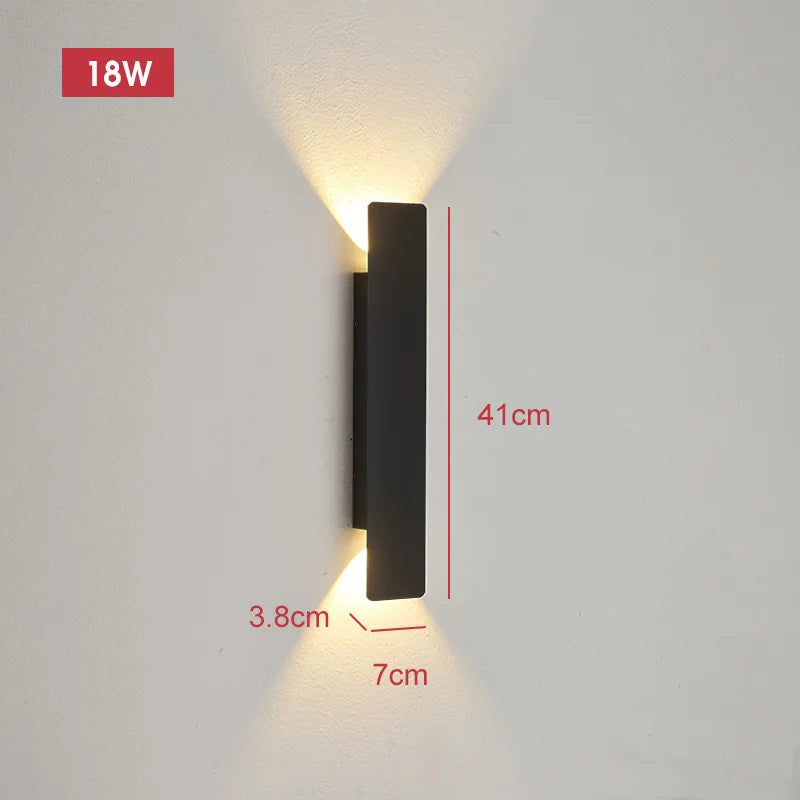 Outdoor Waterproof LED Wall Lamp - medium black