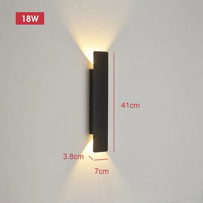 Outdoor Waterproof LED Wall Lamp - medium black