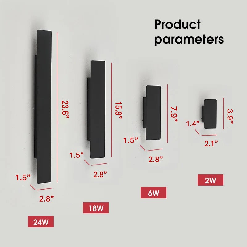Outdoor Waterproof LED Wall Lamp - dimensions