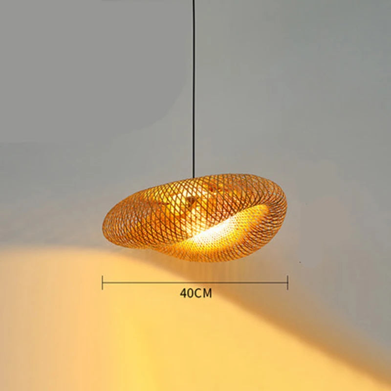 Handwoven Bamboo Pendant Light - 40cm