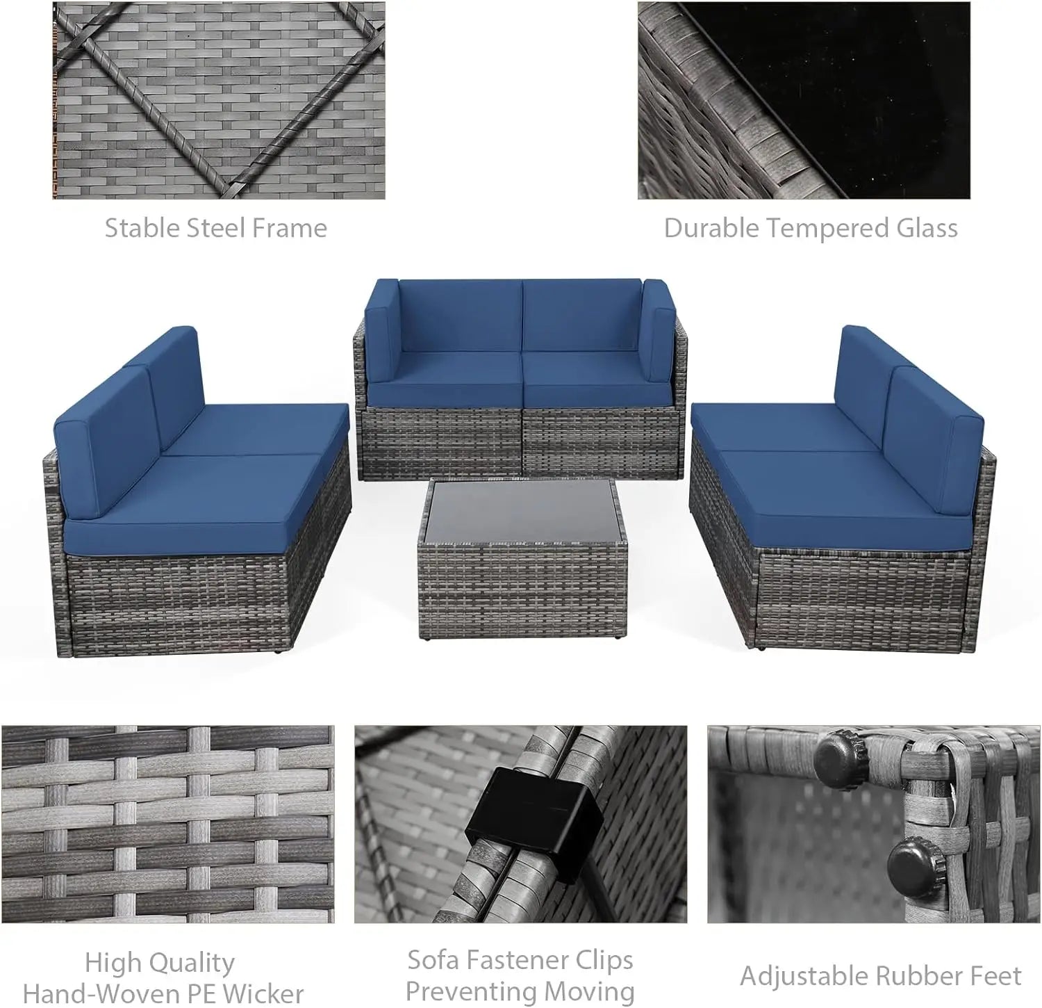 7pcs Outdoor Patio Furniture Set - KozyTrends