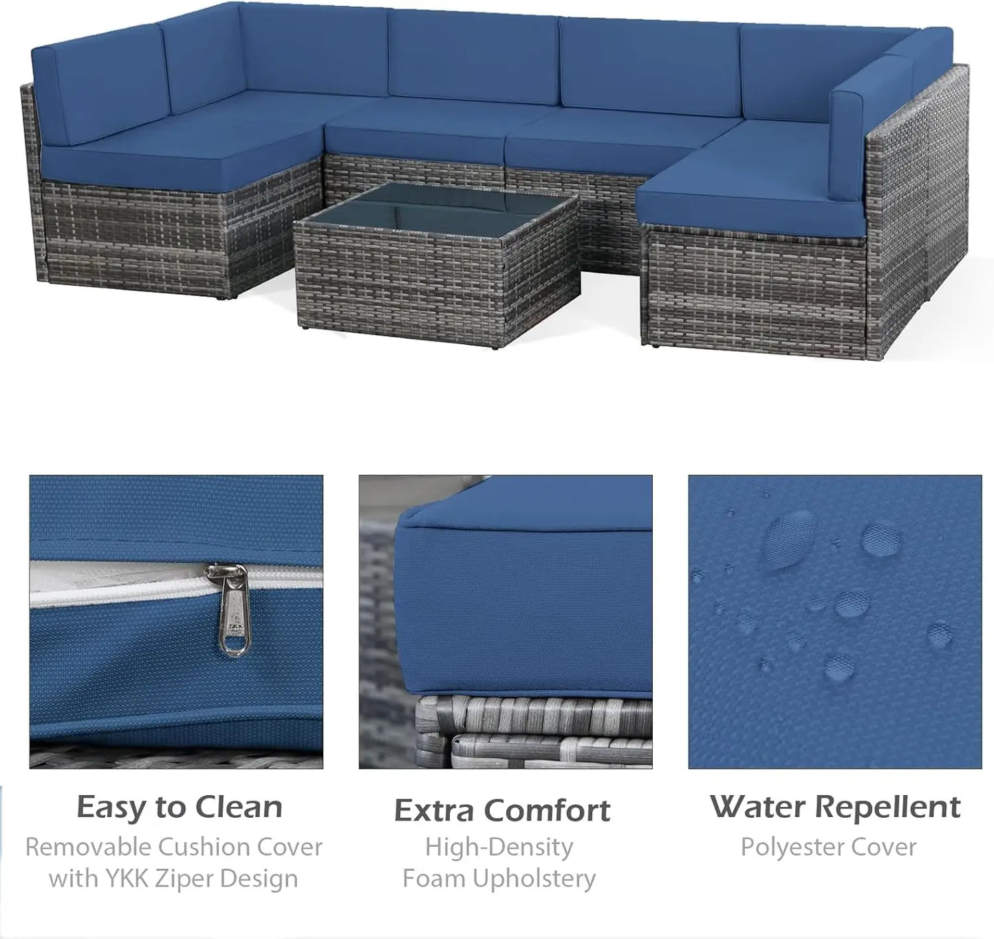7pcs Outdoor Patio Furniture Set - KozyTrends